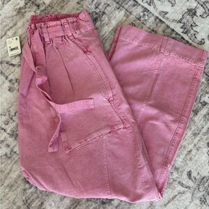 Pink High-Waisted Pants